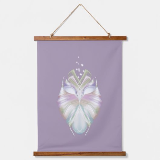 Pastel Paars Oracle Owl Patroon Hangend Wandkleed (Voorkant)