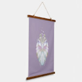 Pastel Paars Oracle Owl Patroon Hangend Wandkleed (Gebogen)