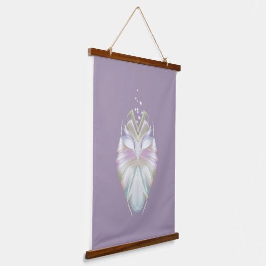 Pastel Paars Oracle Owl Patroon Hangend Wandkleed (Gebogen)