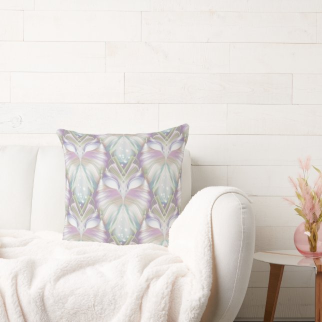 Pastel Paars Oracle Owl Patroon Kussen (Bank)