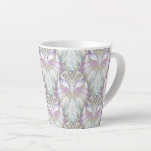 Pastel Paars Oracle Owl Patroon Latte Mok (Rechterhoek)