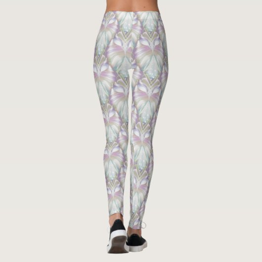 Pastel Paars Oracle Owl Patroon Leggings (Achterkant)