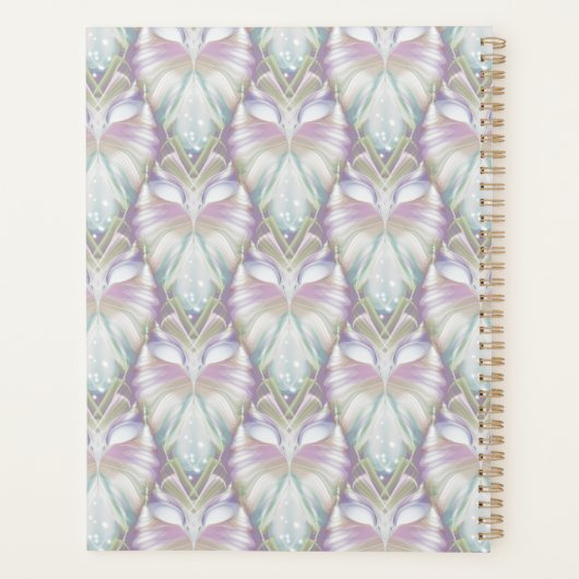 Pastel Paars Oracle Owl Patroon Planner (Achterkant)