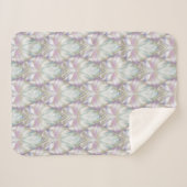 Pastel Paars Oracle Owl Patroon Sherpa Deken (Voorkant (horizontaal))