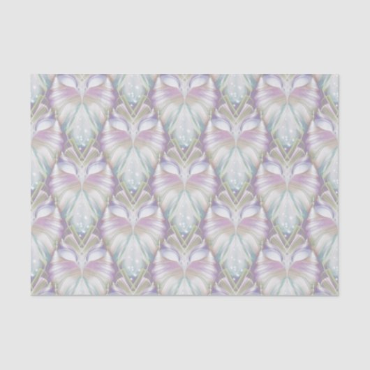 Pastel Paars Oracle Owl Patroon Tissuepapier (Voorkant)