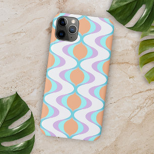 Pastel Paars Oranje Aqua Blauwe Ogee Witte Golven Case-Mate iPhone Case