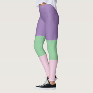 Pastel Paars Pastel Groen en Pastel roze Leggings