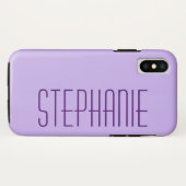 Pastel Paars, Persoonlijke naam, Sturdy Case-Mate iPhone Case (Achterkant (horizontaal))