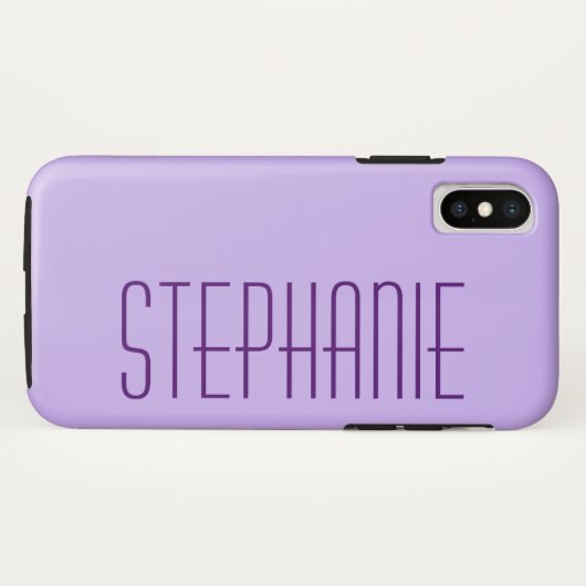 Pastel Paars, Persoonlijke naam, Sturdy Case-Mate iPhone Case (Achterkant (horizontaal))