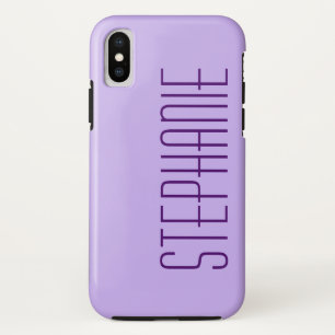 Pastel Paars, Persoonlijke naam, Sturdy iPhone X Hoesje