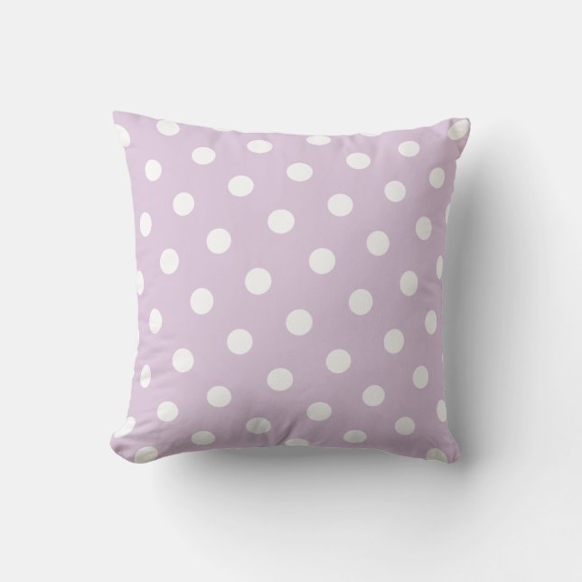 Pastel Paars Polka Dot Kussen (Voorkant)