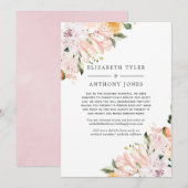 Pastel Paars & Roze Bloemendecor Onbetaalbare Trou Aankondiging (Voorkant / Achterkant)