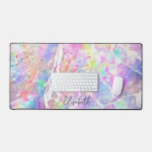 Pastel Paars Roze Holografisch Opal Meisjesachtig  Bureaumat (Keyboard & Muis)