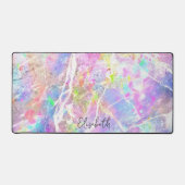 Pastel Paars Roze Holografisch Opal Meisjesachtig  Bureaumat (Voorkant)