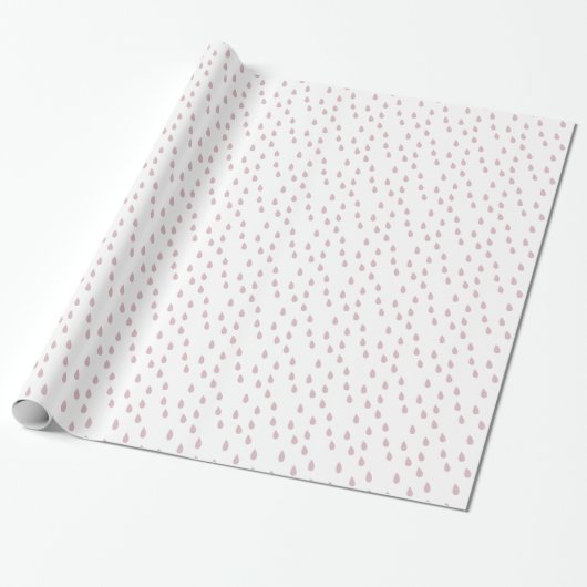 Pastel Paars Simple Modern Raindrops Patroon Cadeaupapier (Uitgerold)