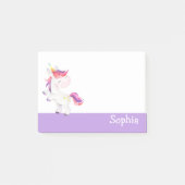 Pastel Paars Unicorn Cute Personated Post-it® Notes (Voorkant)