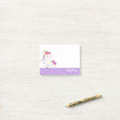 Pastel Paars Unicorn Cute Personated Post-it® Notes (Op bureau)