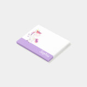 Pastel Paars Unicorn Cute Personated Post-it® Notes (Schuin)