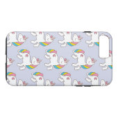 Pastel Paars Unicorn Patroon Case-Mate iPhone Case (Achterkant (Horizontaal))