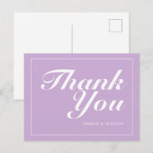 Pastel Paars & White Modern minimalist Dank u Briefkaart (Voorkant / Achterkant)