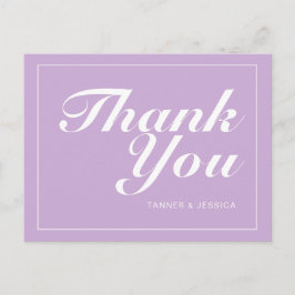 Pastel Paars & White Modern minimalist Dank u Briefkaart