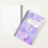 Pastel Paars & Witte Nep Zilver Glitter Agaat Planner (Display)