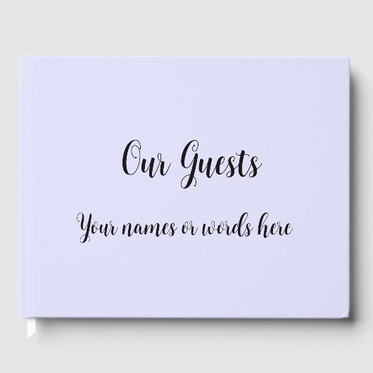 Pastel Paarsblauw Purper Gastenboek (Voorkant)