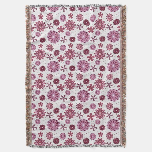 Pastel Paarse Abstracte Bloempatroon Deken (Voorkant Verticaal)