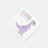 Pastel Paarse Baby Dinosaurussen Roar Verjaardagsf Servet (Hoek)