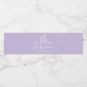 Pastel Paarse Baby shower Rocking Horse Custom Waterfles Etiket (Enkel label)