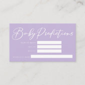 Pastel Paarse Baby shower Voorspellingen Advies Informatiekaartje (Voorkant)
