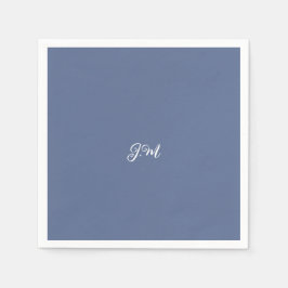 Pastel paarse blauw effen kleur trendy initiaal na servet