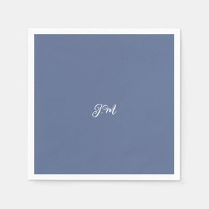 Pastel paarse blauw effen kleur trendy initiaal na servet