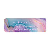 Pastel Paarse Blauwe Roze Agaat Elegante Naam Etiket (Voorkant)
