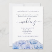 Pastel Paarse Blauwe Rozen Elegant Floral Wedding Kaart (Voorkant)