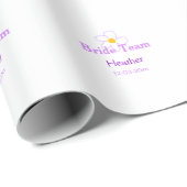 Pastel paarse bloem bruidsmeisje bruid team boho m cadeaupapier (Rol Hoek)