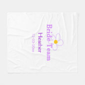 Pastel paarse bloem bruidsmeisje bruid team boho m fleece deken (Voorkant (Horizontaal))