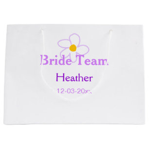 Pastel paarse bloem bruidsmeisje bruid team boho m groot cadeauzakje
