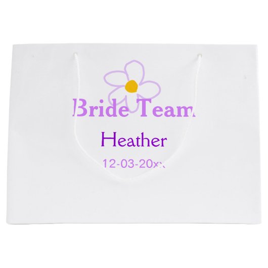 Pastel paarse bloem bruidsmeisje bruid team boho m groot cadeauzakje (Voorkant)