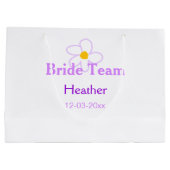 Pastel paarse bloem bruidsmeisje bruid team boho m groot cadeauzakje (Achterkant)