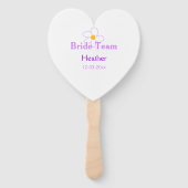 Pastel paarse bloem bruidsmeisje bruid team boho m handwaaier (Achterkant)