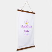 Pastel paarse bloem bruidsmeisje bruid team boho m hangend wandkleed (Gebogen)