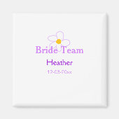 Pastel paarse bloem bruidsmeisje bruid team boho m magneet (Voorkant)