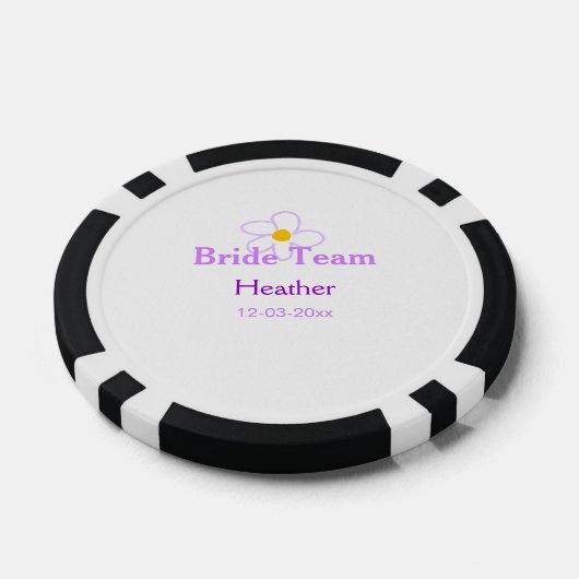 Pastel paarse bloem bruidsmeisje bruid team boho m poker chips (Enkel)