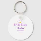 Pastel paarse bloem bruidsmeisje bruid team boho m sleutelhanger (Achterkant)