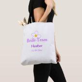 Pastel paarse bloem bruidsmeisje bruid team boho m tote bag (Dichtbij)