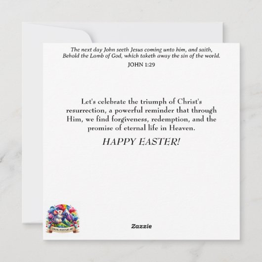 Pastel Paarse Bloemen Fantasy Konijnenthee Pasen Feestdagenkaart (Achterkant)