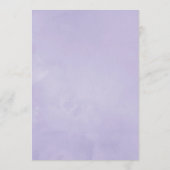 Pastel Paarse Bloemige Bruiloftsontvangst Advieskaart (Achterkant)