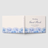 Pastel Paarse Blue Rozen Champagne Elegant Wedding Gastenboek (Volledig)