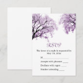 Pastel Paarse bomen - RSVP-kaart RSVP Kaartje (Voorkant / Achterkant)